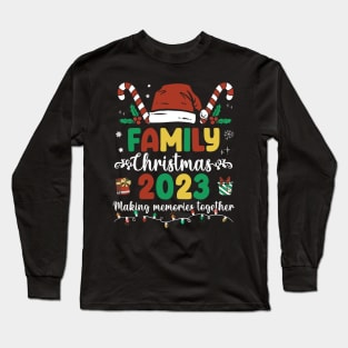 Family Christmas 2023 Matching Squad Santa Elf Long Sleeve T-Shirt